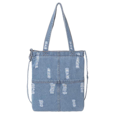 Ripped Jeans Denim Tote - Reinventing Glamour