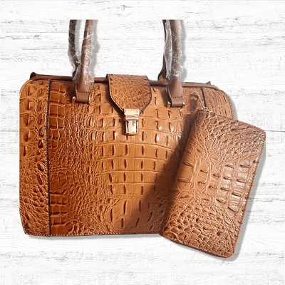 “Sophisticated Croc” Handbag & Wallet set - Reinventing Glamour